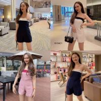 SS15154 Jumpsuit จั้มสูทเกาะอกขาสั้น