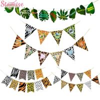 Staraise Cartoon Animal Flags And Banners Safari Jungle Party Decoration Birthday Party Decoration Kids Animal Party Supplies