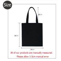 Canvas Tote Bag with Inner Pocket and Button Korean Survival Drama Shoulder Bags Black Beige