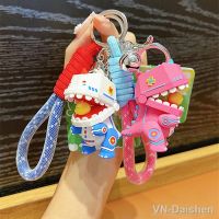 Cool Mech Dinosaur Chick Keychain Fashion Punk Animal Doll Keyring School Bag Pendant Key Chain for Kids Boy Friends Gift