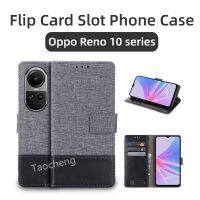 สำหรับ Oppo Reno 10 Pro + Reno10Pro + Reno10ProPlus 5G 2023เคสโทรศัพท์เคสมีฝาพับช่องเสียบบัตรปลอกกันแดดฝาหลังหนังผ้าแคนวาส