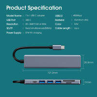 Dj1012 7ใน1ฮับ Usb C กับพอร์ตอเนกประสงค์ที่รองรับ Hdmi,3พอร์ต Usb Sd Xps Pd สำหรับการ์ดอ่าน Sd/micro ใช้งานร่วมกับ Pro Air Macbook Hp