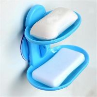 Double Layers Strong Sucker Soapbox Soap Draining Holder Soap Dish Kitchen Bathroom Storage Box Space Saving Tools Soap Dishes