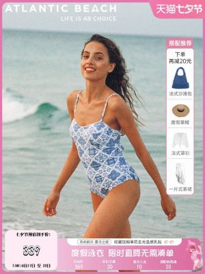 [National Style Series] Atlanticbeach23s Sexy Sling Retro Print One-Piece Swimsuit Vacation Style