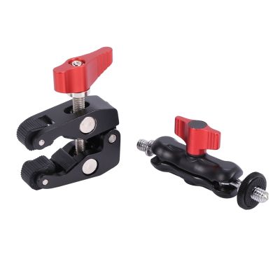 Slr Camera Arm Double Hot Shoe Ball Head Crab Claw Clip Universal Monitor Bracket Ball Head Clamp Super Holder Stand