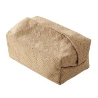 Small Jute Tissue Case Napkin Holder for Living Room Table Tissue Boxes Container Home Car Papers Dispenser Holder