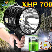 XP70พลังงานสูง Led ชาร์จไฟฉายไฟฉายที่มีประสิทธิภาพไฟฉายสปอตไลแสงแบบพกพาที่มี9000มิลลิแอมป์ชั่วโมง