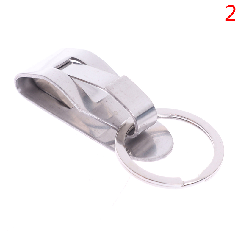 Silvery Stainless steel Chain Quick release Keychain Belt Clip ring snap holder 
