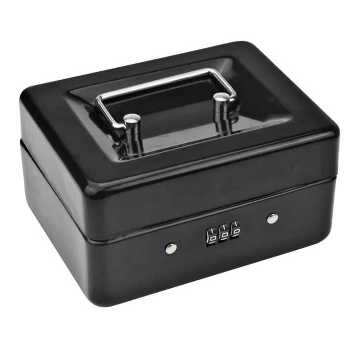 Durable Metal Coin Box with Locking Storage Tray - Small Coin Box with  Combination Lock 15 x 12 x 7.7cm