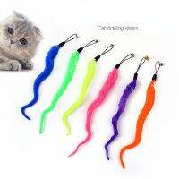 Funny Cat Stick Toy Furry Feather with Bell Cat Stick Toy Kitten Playing Pet Accessories Worm on A String Cat Toys Interactive Toys