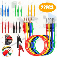 22Pcs Back Probe Kit Multimeter Test Lead 4Mm Banana Plug To Alligator Clip Clamp Test Cable Wire Automotive Professional Parts