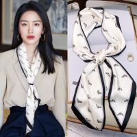 ★New★ Thin and narrow silk scarf small long strip female spring and autumn new fashion all-match hair tie scarf foreign style decoration summer matching shirt