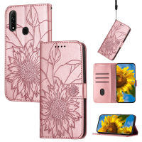 เคส A31 OPPO เคสโทรศัพท์แบบฝาพับหนัง PU สุดหรูดีไซน์ลายดอกทานตะวันแบบตั้งกระเป๋าเงินมีช่องเสียบบัตรเคสป้องกันฝาหลังแม่เหล็ก