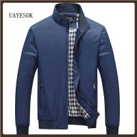 UAYESOK-Men Coat Outerwear Jacket unisex Office Casual Slim Winter Collar Zip Clothing High Quality Windproof and waterproof Jacket