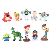 10pcs Disney Toy Story Figures Woody Buzz Lightyear Jessie Bullseye Horse Rex Dinosaur Slinky Dog Hamm Pig Squeeze Aliens Toys