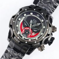 หน้าปัดขนาดใหญ่ American Captain Men S Quartz Watches Stainless Steel With Calendar Cool Marvel Pattern Quartz Watch For Men