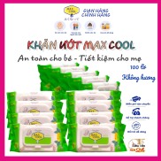 Combo 24 gói khăn ướt Max Cool 100 tờ, không hương