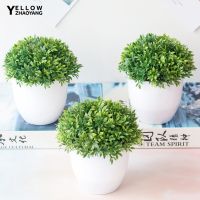 Yellowzhaoyang ลูกบอลหญ้าเทียม สําหรับตกแต่งบ้าน บอนไซ 1 ชิ้น