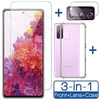 【LZ】 Transparent Clear TPU Silicone Case For Samsung Galaxy S20 FE Tempered Glass on For Galaxy S20FE Camera Protection Film Shield