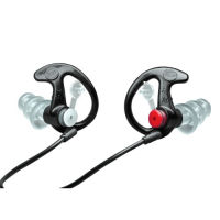 SureFire EP4 Sonic Defenders Plus filtered Earplugs, triple flanged design, reusable, Black, Small