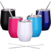 【YF】❒☈  12oz Wine Tumbler With Metal and Bottle Mugs Egg Shaped Cup Prarty