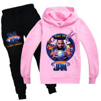 2021 New Movie SPACE JAM 2 Girl Boys Autumn Cartoon Sports suit hoodies T-shirt+Pants 2pcs set Tracksuits Kids Clothing sets