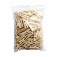 Small Wooden Clip 100 Pcs Wood Clips Small Clips Diy Photo Clips Snack Clips 2.5-3.5-4.5-6Cm Hardwood Clothespins Clips Pins Tacks