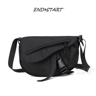 E &amp; S Fashion Buckle Anti-Theft Crossbody Mens Bag INS Popular Casual Nylon Water-Repellent Black Small