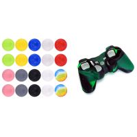 1 Pcs Skin Cover Protective Silicone Case for PS2 PS3 Controller &amp; 20 Pcs Silicone Thumb Grips Caps Stick Protect Cover