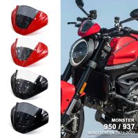 สำหรับ Ducati Monster 950 937สัตว์ประหลาด2021 2022กระจกบังลมกระจกรถยนต์กันลมกระบังกันลมมือจับมอเตอร์ไซค์กระจกหมวกหน้าจอพร้อมขายึด