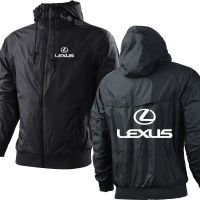 Lexus เสื้อฮู้ดติดซิปสำหรับผู้ชาย,เสื้อแจ็คเก็ตบุรุษลำลองแฟชั่นคุณภาพสูงผ้าฝ้ายพิมพ์โลโก้รถยนต์สำหรับฤดูใบไม้ผลิฤดูใบไม้ร่วง