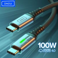 INIU 100W USB C ไปยังสายหักศอก PD 5A QC ชาร์จเร็วที่ชาร์จแบตเตอรี่โทรศัพท์สายชาร์จสำหรับซัมซุง S23 iPad Pro MacBook แท็บเล็ต LG Google