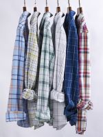 Germusch plaid cotton shirt mens long-sleeved plus size plus size business casual loose shirt mens casual jacket 【SSY】