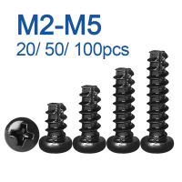 M2 M2.3 M2.6 M3 M4 M5 PT Pan Round Head Self Tapping Wood Screw Tail-Cut Phillips Cross Recessed Black Zinc Plated Steel Screw Nut Drivers