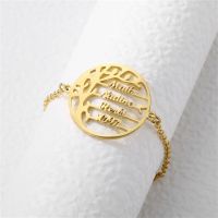 Custom Name Tree of Life Charm Bracelet Viking Stainless Steel Adjustable Chain Link Bracelets Jewelry for Women Girl Wholesale