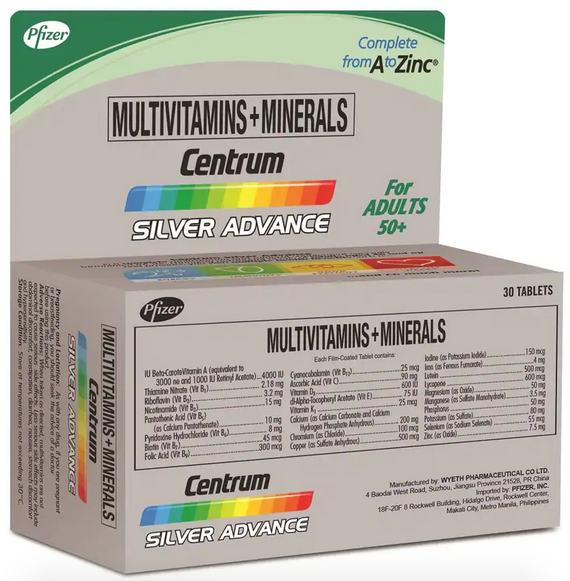 Centrum Silver Advance For Adults Multivitamins and Minerals Complete