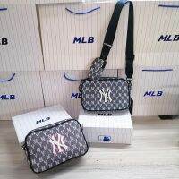 Korea MLB กระเป๋ากล้อง ผ้ายีน ปักลายฉลาก แบบเต็มตัว แฟชั่นสําหรับคุณแม่ และเด็ก