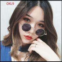 OKL9 พังก์สไตล์ แว่นกันแดดกลมเล็ก สีสันสดใส การป้องกัน UV400 แว่นตากันแดดฮิปปี้ วินเทจ แว่นตาสำหรับแว่นตา สำหรับผู้หญิงและผู้ชาย