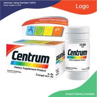 Centrum Dietary Supplement เซนทรัม วิตามิน เกลือแร่รวม 22 ชนิด ชนิดเม็ด ขนาด 30 เม็ด 08991 / 90 เม็ด 02104