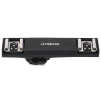 Andoer Dual รองเท้าร้อนแฟลช Speedlite Bracket Splitter สำหรับ Nikon D750 D7200 D7100 D7000 D800 D810 D600กล้อง DSLR กล้องวิดีโอ