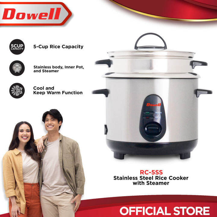 Dowell RC5SS 5 Cups Stainless Rice Cooker with Steamer Rice Cooker Big