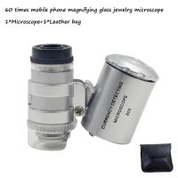 Loupe LED Magnifying Glass W/ Switch 60X 6pcs/set Diamond Tester Gem Test