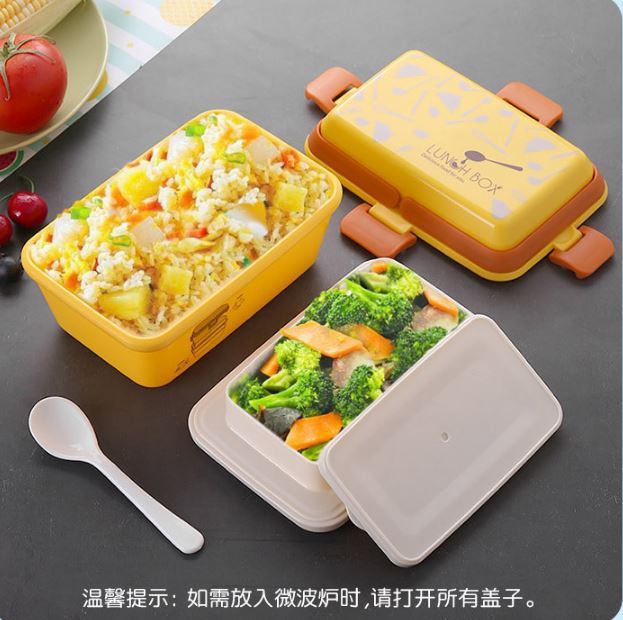 lunch-box-ปิ่นโตใส่อาหาร-กล่องใส่อาหาร-กล่องอาหารกลางวัน-กล่องสูญญากาศ-ฝาล็อก-กล่องอาหาร-2-ชั้น-ช้อน-พร้อมส่งจากไทย