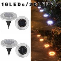 【LZ】❀  16/20LED Solar Gramado Quintal Led Luz Da Noite Enterrado Solar Jardim Luz IP65 Impermeável Ao Ar Livre PathWay Piso Sob a Lâmpada Spot Ground