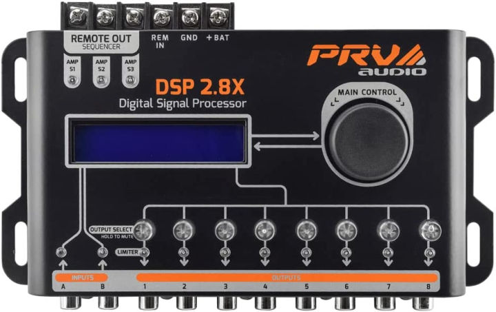 prv-audio-dsp-2-8x-car-audio-crossover-and-equalizer-8-channel-full-digital-signal-processor-dsp-with-sequencer