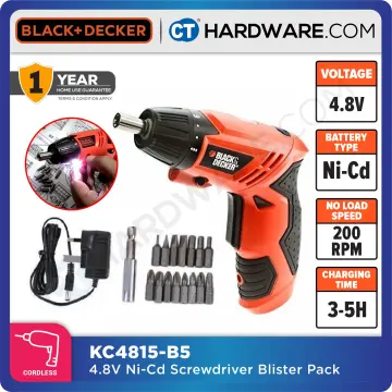 Buy Black+Decker 3.6V NiCd Cordless Screwdriver Kit, KC3610-IN Online At  Price ₹1029