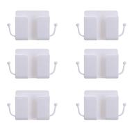 6PCS Wall Mount Phone Holder Self-Adhesive Wall Beside Organizer Storage Box Plastic Charging Phone Stand Remote