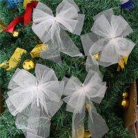 QianXing Shop 6pcs/bag Christmas Bow Double-layer Mesh Handmade Silk Knot Gift Christmas Tree Decoration Bow Christmas Decoration