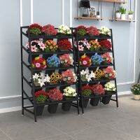 [COD] shop flower stand display trapezoidal stall bucket multi-layer wrought iron raising wake-up storage shelf