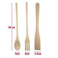 【DT】Wooden Kitchen Utensils Solid Wood Gadget Spoon Fork Turner Spatula Natural Kitchen Tools